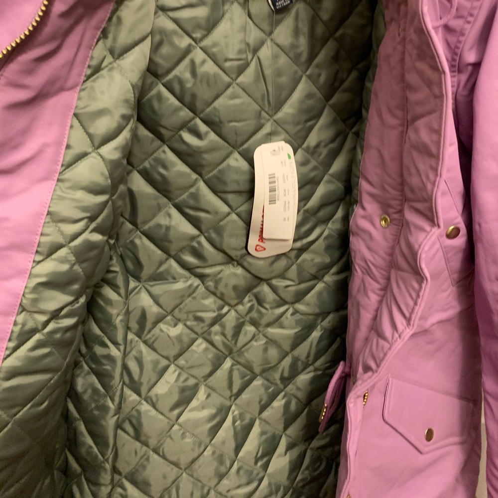 J. Crew Lavender Puffer Coat with Faux Fur Sherpa Lined Hood - Picture 8 of 14